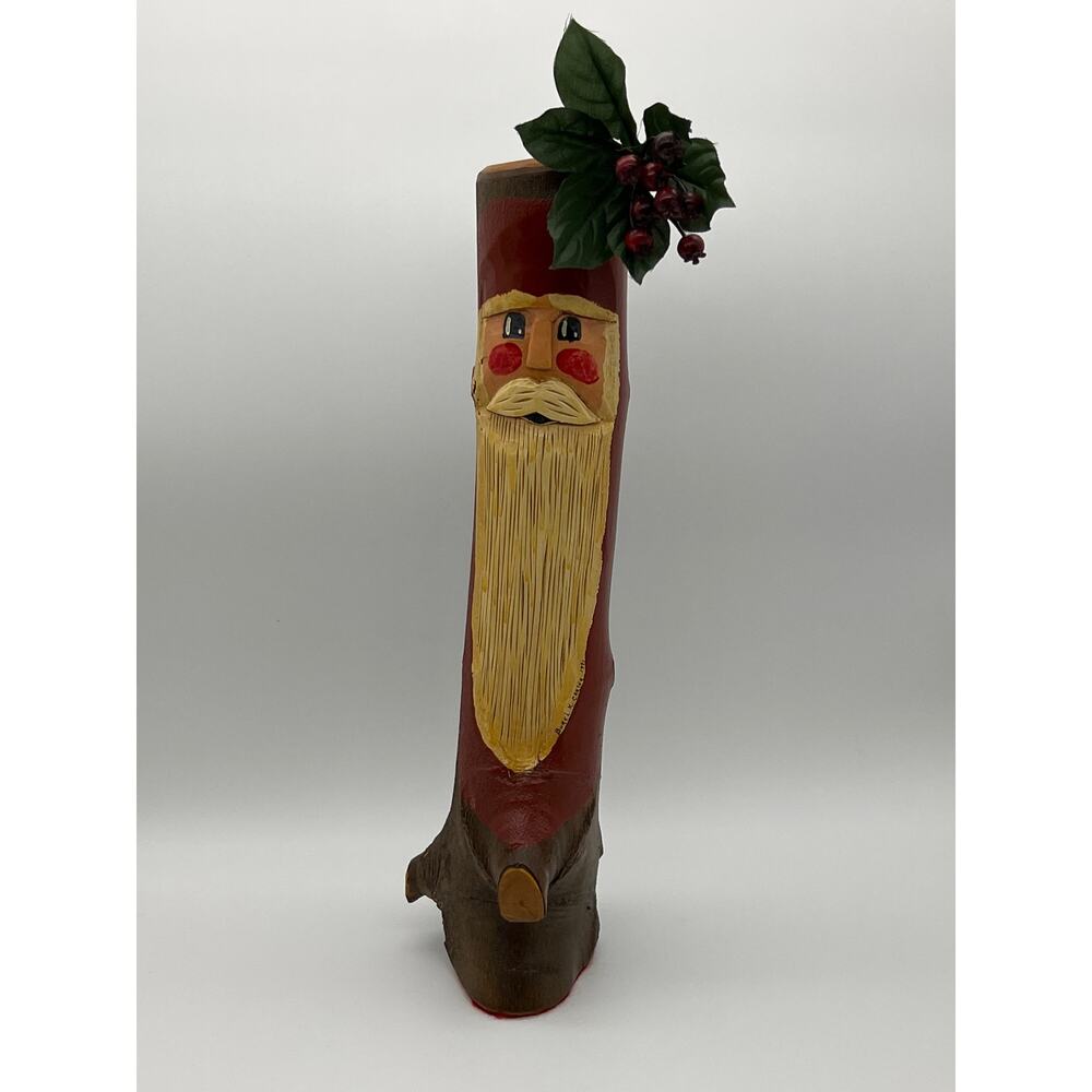 VTG Wood Carving Santa Christmas Collection PAPA NOEL By Burel K. Carter 1991